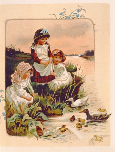 Nutrire le anatre, illustrazione da 